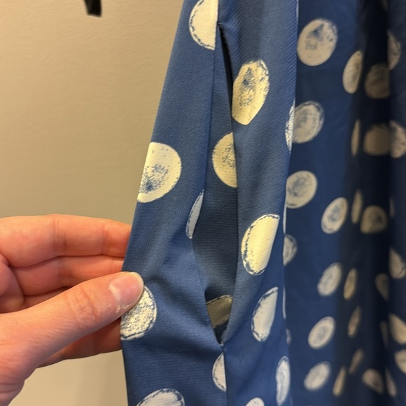 Maggy London Dot Print V-Neck Sleeveless Dress With Pockets Size 20 Used - Picture 13 of 16